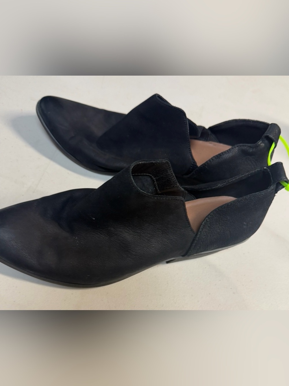 Frye Black Leather Slip-On Booties size 9.5